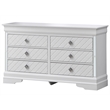 Glory Furniture Verona Wood 6-Drawers Bedroom Chest in White Pearlescent