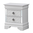 Glory Furniture Verona Wood 2 Drawer Nightstand White