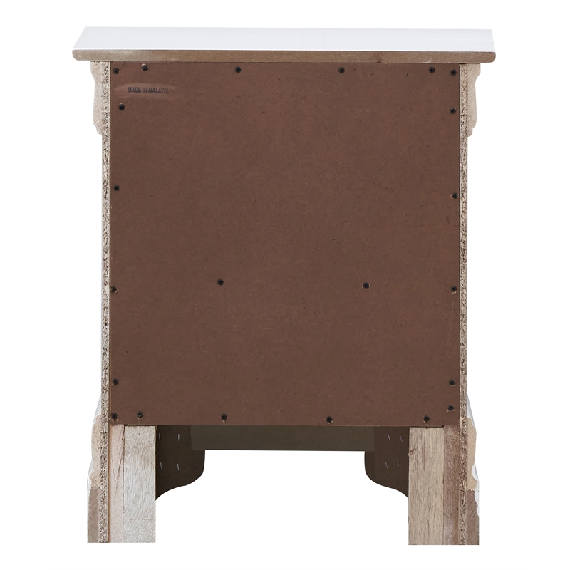 Glory Furniture Verona Wood 2 Drawer Nightstand White