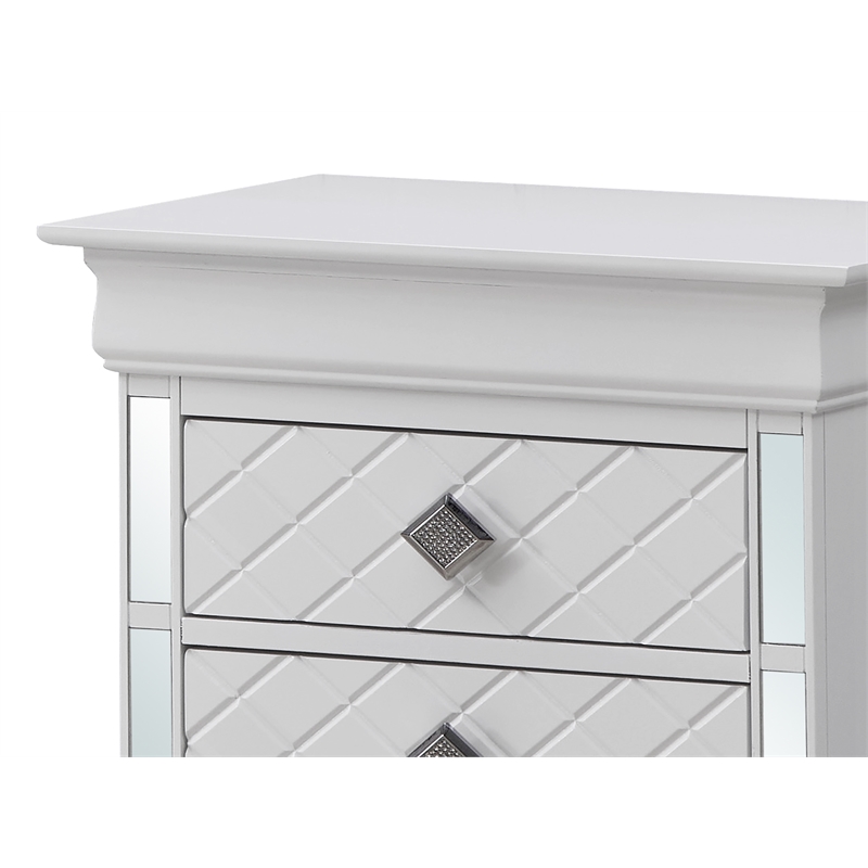 Glory Furniture Verona Wood 2 Drawer Nightstand White