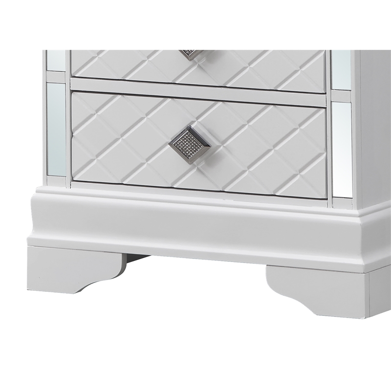 Glory Furniture Verona Wood 2 Drawer Nightstand White