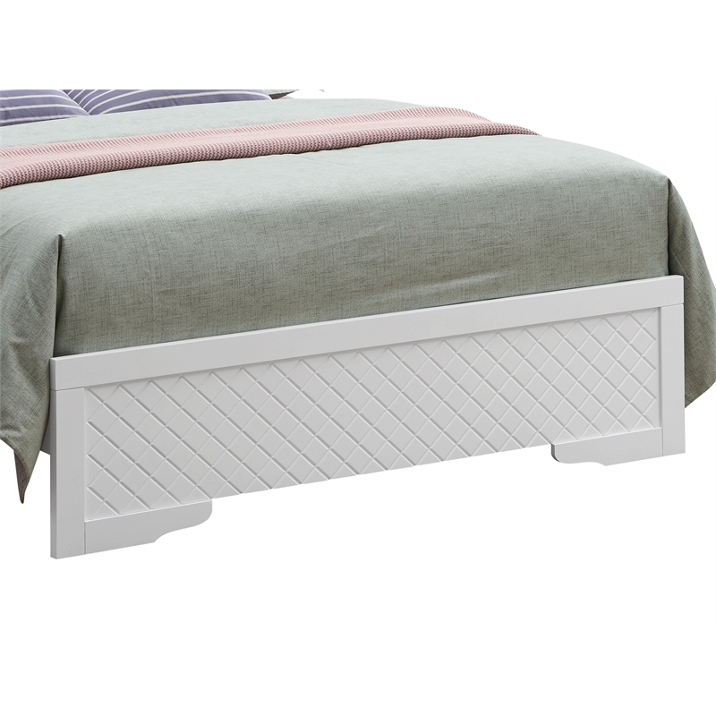 Glory Furniture Verona King Size Wood Bed White Pearlescent