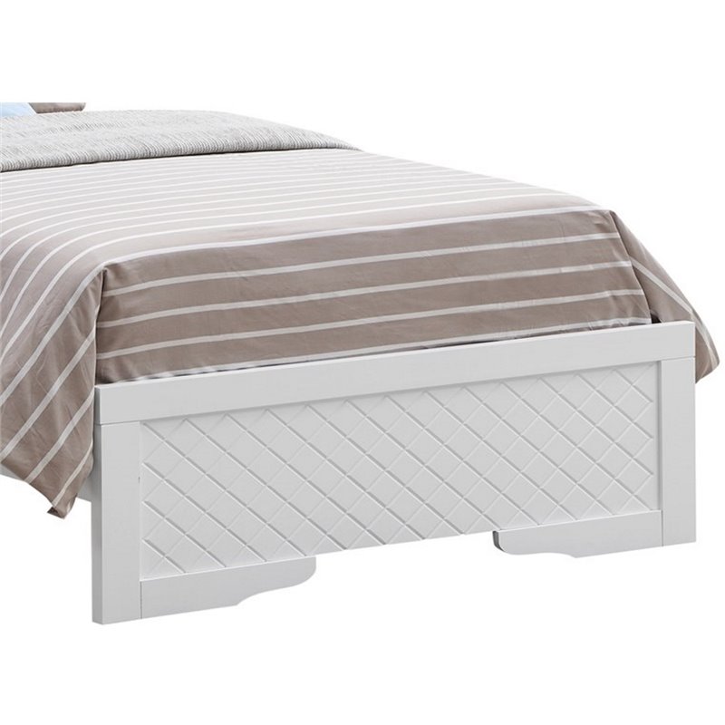 Glory Furniture Verona Wood Twin Size Bed White Pearlescent
