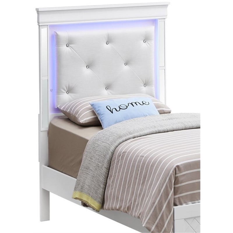 Glory Furniture Verona Wood Twin Size Bed White Pearlescent