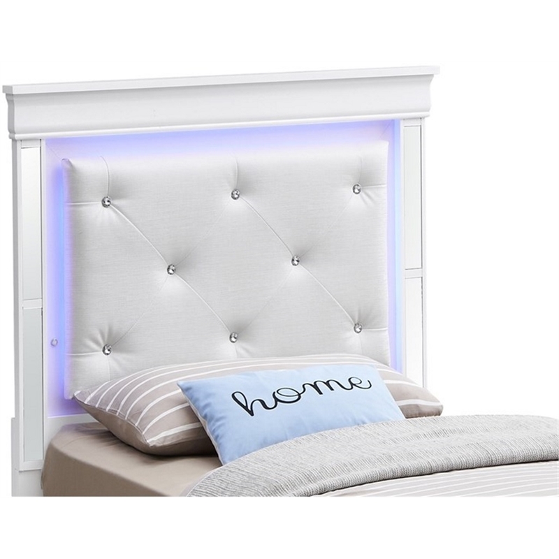Glory Furniture Verona Wood Twin Size Bed White Pearlescent