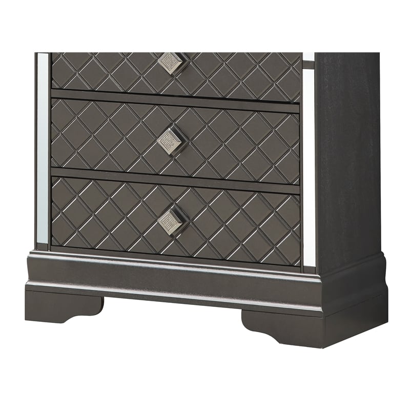 Glory Furniture Verona 5-Drawers Bedroom Chest in Charcoal