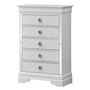 Glory Furniture Verona Wood 5-Drawers Bedroom Chest White