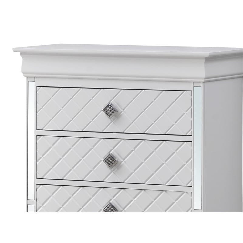 Glory Furniture Verona Wood 5-Drawers Bedroom Chest White