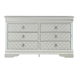 Glory Furniture Verona 6-Drawers Bedroom Chest in Silver Champagne