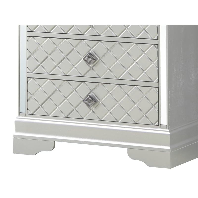 Glory Furniture Verona 5 Drawer Chest Silver Champagne