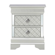 Glory Furniture Verona 2 Drawer Wood Nightstand Silver Champagne