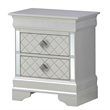 Glory Furniture Verona 2 Drawer Wood Nightstand Silver Champagne