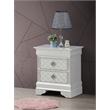 Glory Furniture Verona 2 Drawer Wood Nightstand Silver Champagne