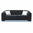 Glory Sapphire Black Velvet Sofa With LED Accent Lighting