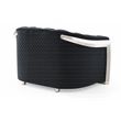 Glory Sapphire Velvet Upholstered Chair w/LED Accent Lighting in Black