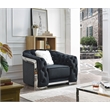 Glory Sapphire Velvet Upholstered Chair w/LED Accent Lighting in Black