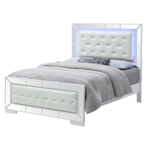 Glory Furniture Hollywood Hills Queen Panel Bed in White