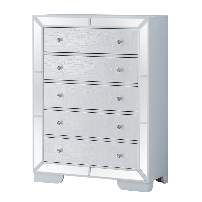 Glory Furniture Hollywood Hills 5-Drawers Bedroom Chest in White