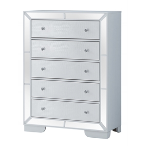 glory furniture hollywood hills 5 drawer chest white