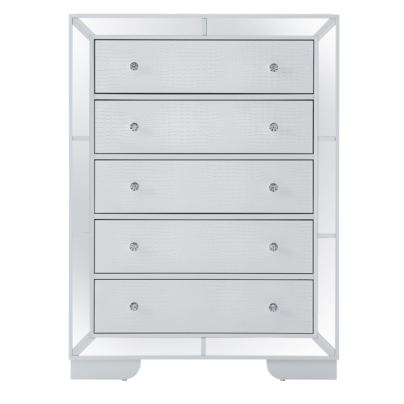 Glory Furniture Hollywood Hills 5-Drawers Bedroom Chest in White