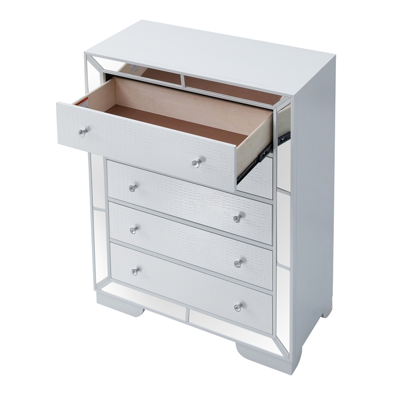 Glory Furniture Hollywood Hills 5-Drawers Bedroom Chest in White