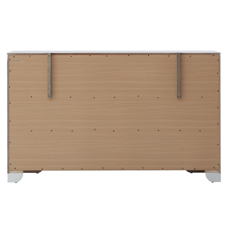 Glory Furniture Hollywood Hills 8-Drawers Bedroom Dresser in White