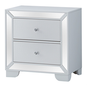 glory furniture hollywood hills 2 drawer nightstand in white