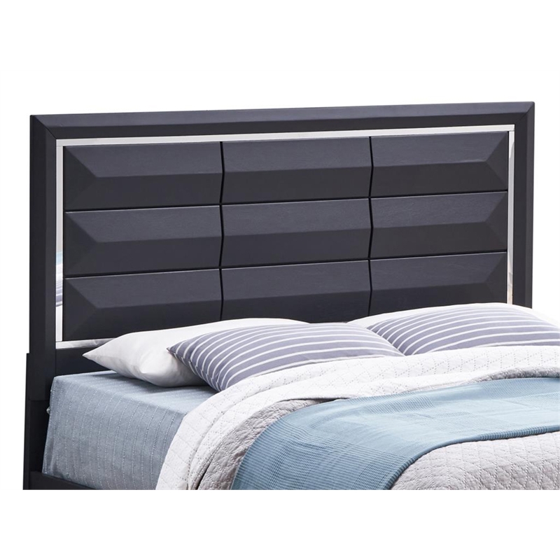 Glory Furniture Liverpool Contemporary Wood Veneer King Storage Bed in Black