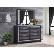 Glory Furniture Liverpool Contemporary Wood Veneer & Glass Mirror in Black