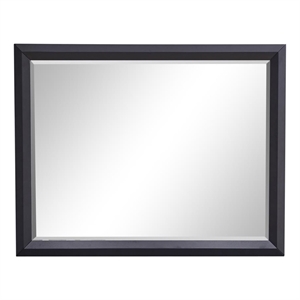 Glory Furniture Liverpool Contemporary Wood Veneer & Glass Mirror in Black