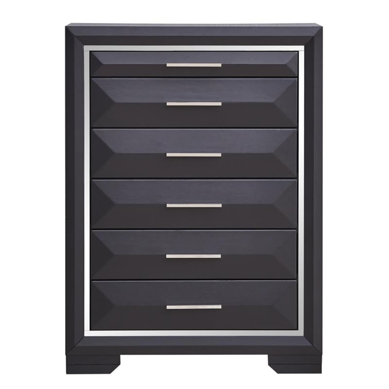 Glory Furniture Liverpool 5-Drawers Bedroom Chest in Black