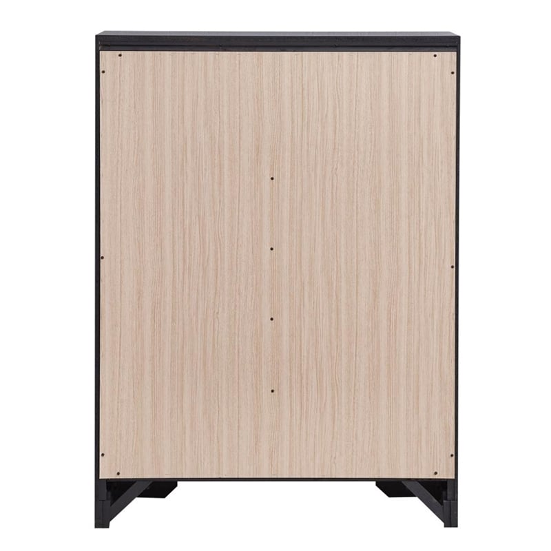 Glory Furniture Liverpool 5-Drawers Bedroom Chest in Black