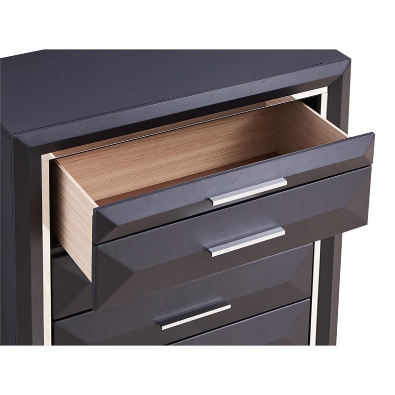 Glory Furniture Liverpool 5-Drawers Bedroom Chest in Black