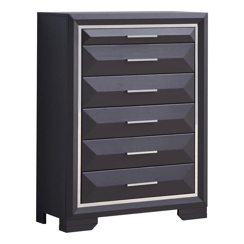 Glory Furniture Liverpool 5-Drawers Bedroom Chest in Black