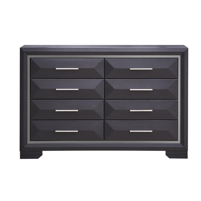 Glory Furniture Liverpool 8-Drawers Bedroom Dresser in Black