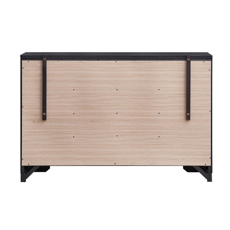 Glory Furniture Liverpool 8-Drawers Bedroom Dresser in Black