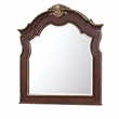 Glory Furniture Paris Traditional Wood Mirror with Carved Arched Top in Cherry