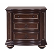 Glory Furniture Paris 3-Drawer Traditional Wood Nightstand in Cherry