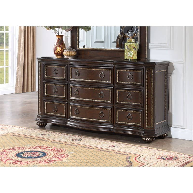 Glory Furniture Paris G09300-D 9 Drawer Dresser Cherry