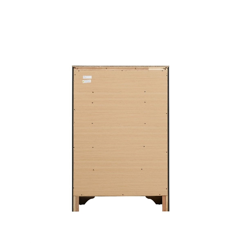 Glory Furniture Madrid Wood Veneer 6-Drawer Bedroom Chest in Gray