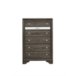 Glory Furniture Madrid Wood Veneer 6-Drawer Bedroom Chest in Gray