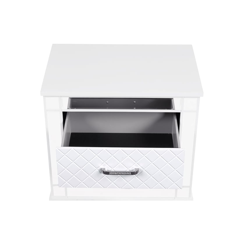 Glory Furniture Livorno G02790-N Nightstand White and Mirror