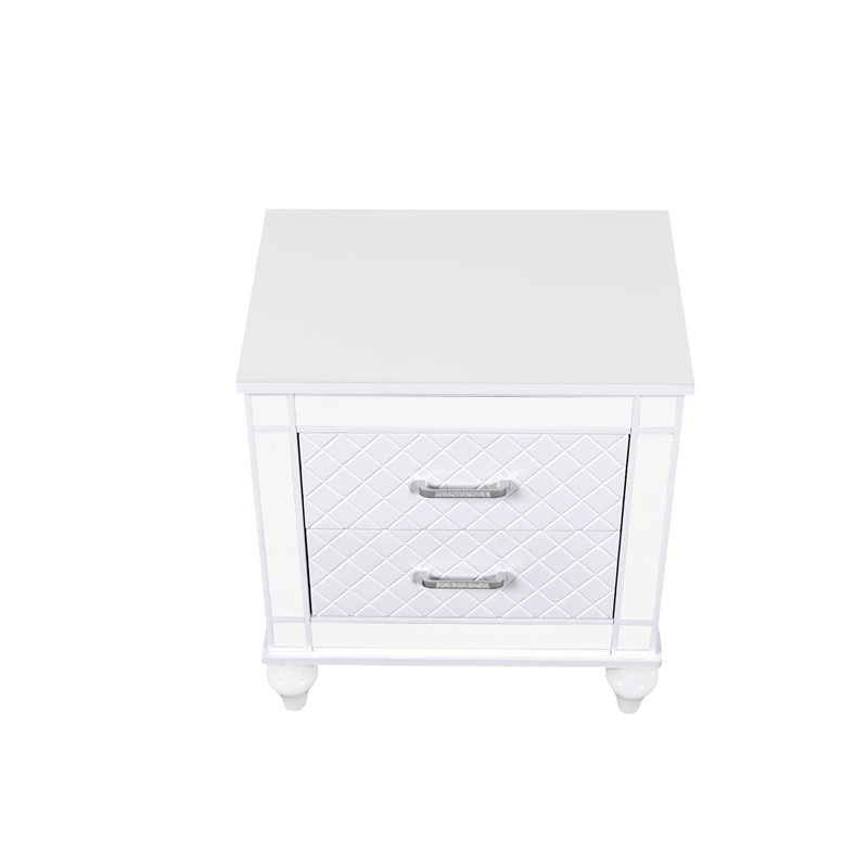 Glory Furniture Livorno G02790-N Nightstand White and Mirror