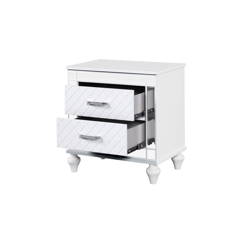 Glory Furniture Livorno G02790-N Nightstand White and Mirror