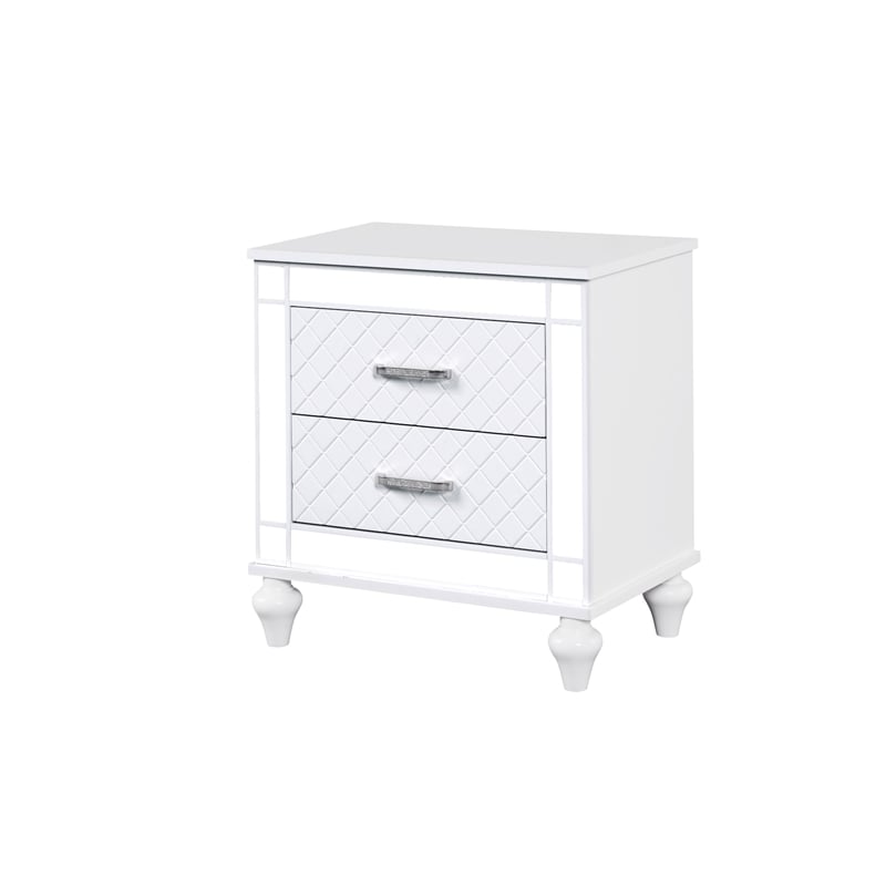 Glory Furniture Livorno G02790-N Nightstand White and Mirror