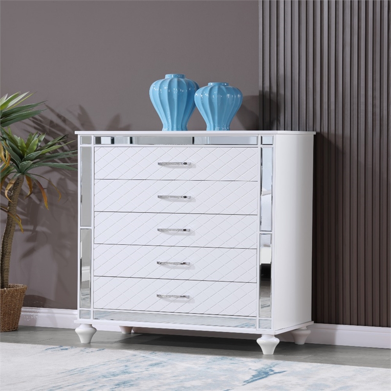 Glory Furniture Livorno G02790-CH Chest White and Mirror