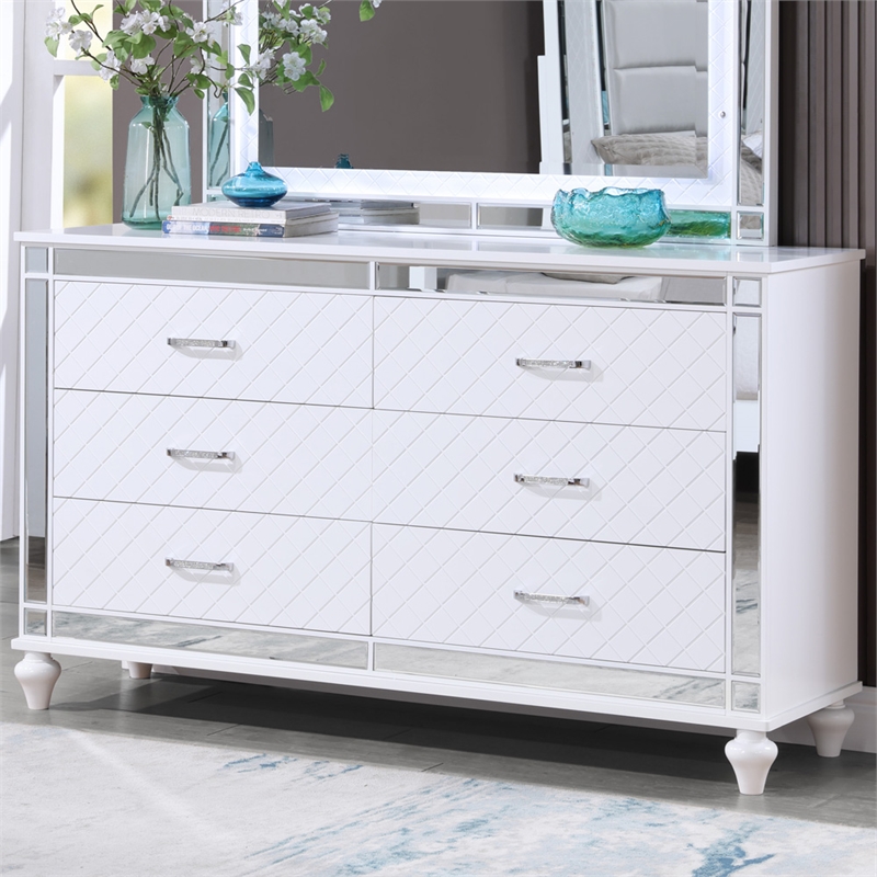 Glory Furniture Livorno G02790-D Dresser White and Mirror