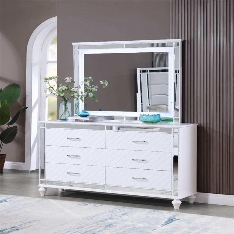 Glory Furniture Livorno G02790-D Dresser White and Mirror