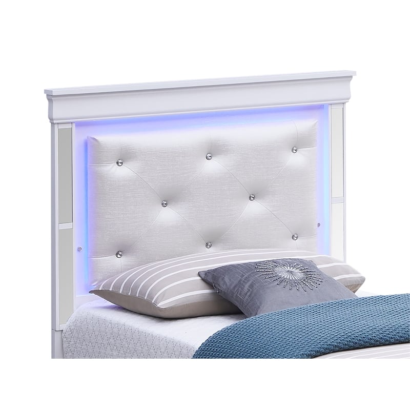 Glory Furniture Verona Twin Size Storage Bed in White Pearlescent