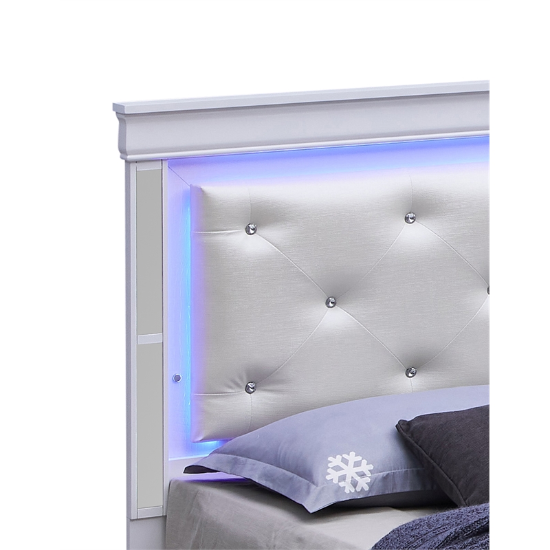 Glory Furniture Verona Full Size Storage Bed in White Pearlescent